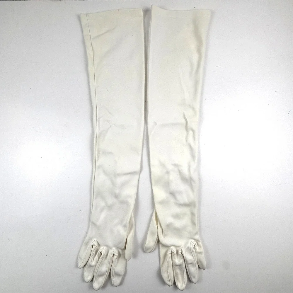 Opera Gloves‎ Womens One Size White Pearl Button Keyhole Long Bridal Bridgerton